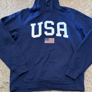 Port and Company Dark Blue USA Flag Hoodie